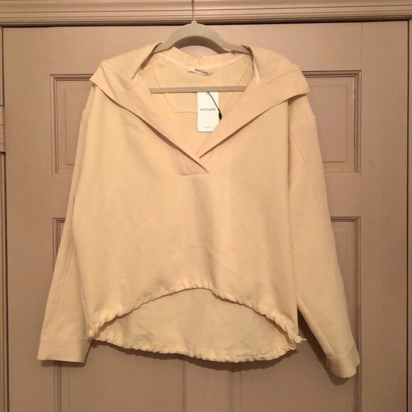 NWT Nocturne Light Yellow Tie Hooded Top - Picture 1 of 7